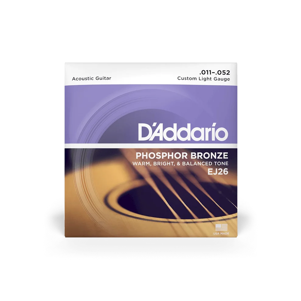D'Addario 11-52 Custom Light Acoustic Guitar Strings EJ26