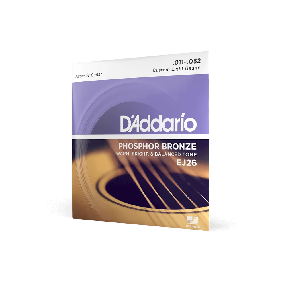 D'Addario 11-52 Custom Light Acoustic Guitar Strings EJ26