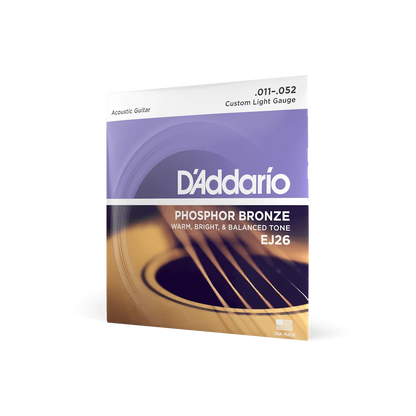 D'Addario 11-52 Custom Light Acoustic Guitar Strings EJ26