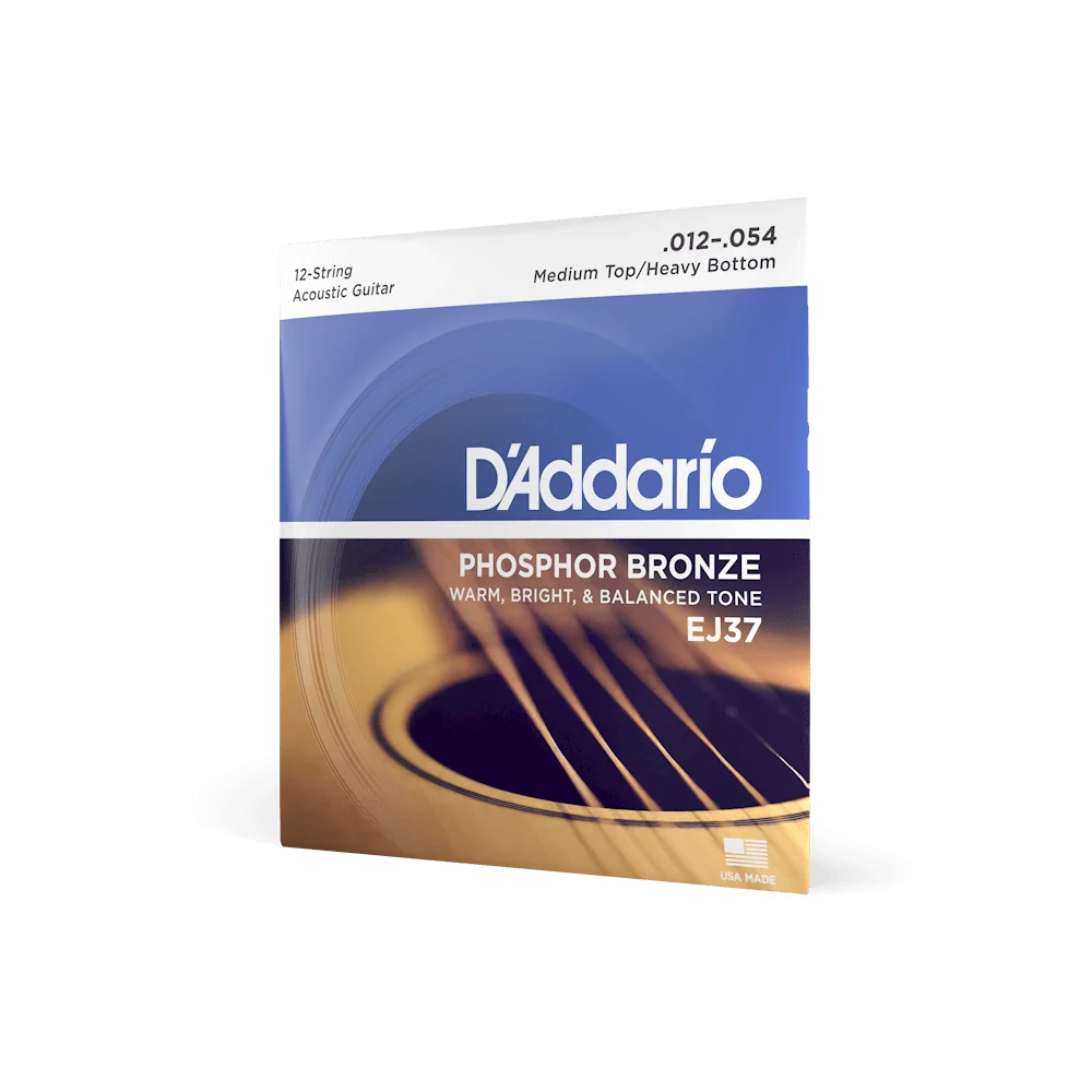 D'Addario EJ37 12-String Acoustic Guitar Strings 12-54 Medium Top/Heavy Bottom