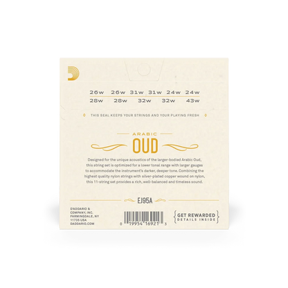 D'Addario Oud Normal Tension 11-String Set for Arabic Tuning EJ95A