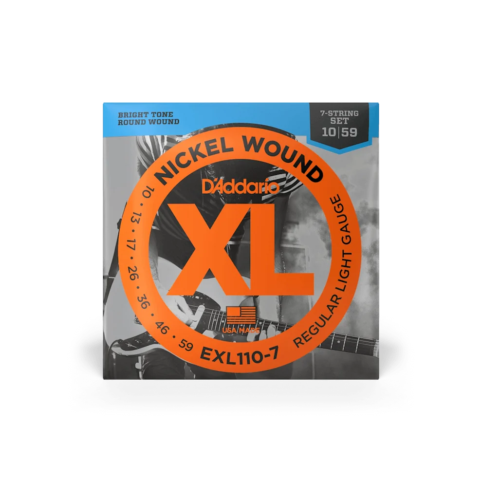 D'Addario 10-59 Regular Light 7-String Electric Guitar Strings EXL110-7