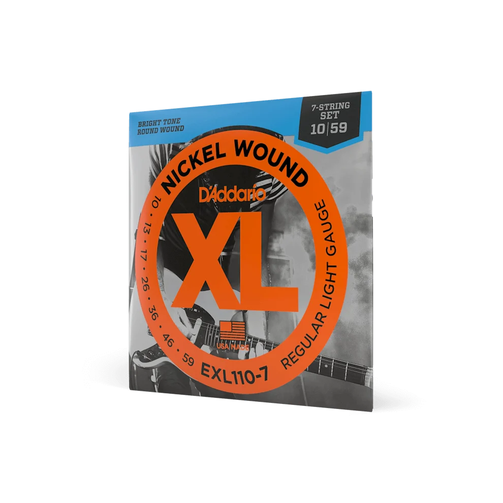 D'Addario 10-59 Regular Light 7-String Electric Guitar Strings EXL110-7