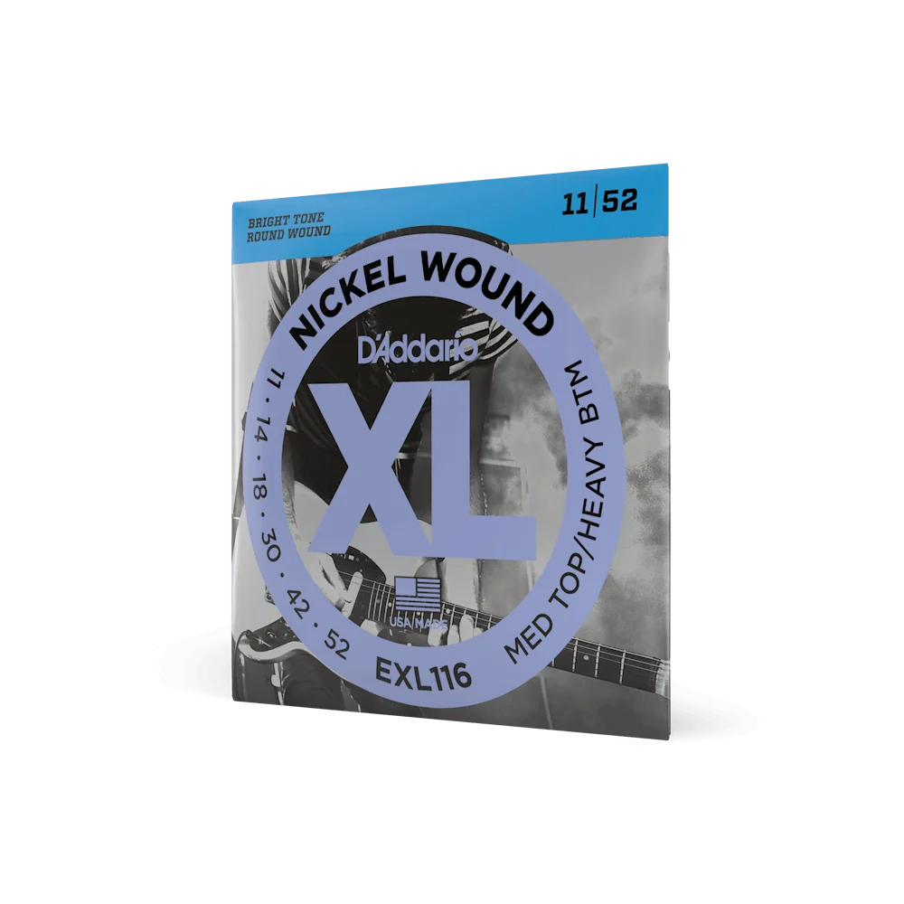 D'Addario 11-52 Medium Top/Heavy Bottom Electric Guitar Strings EXL116