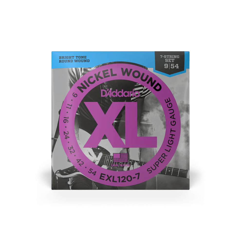 D'Addario 09-54 Super Light 7-String Electric Guitar Strings EXL120-7