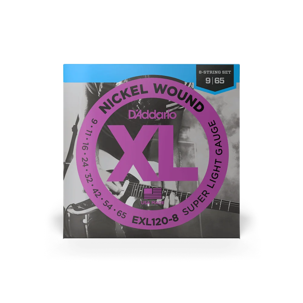 D'Addario 09-65 Super Light 8-String Electric Guitar Strings EXL120-8