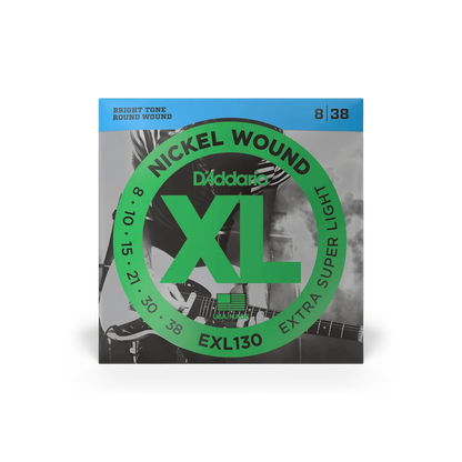D'addario 8-38 Extra Super Light Electric Guitar Strings EXL130