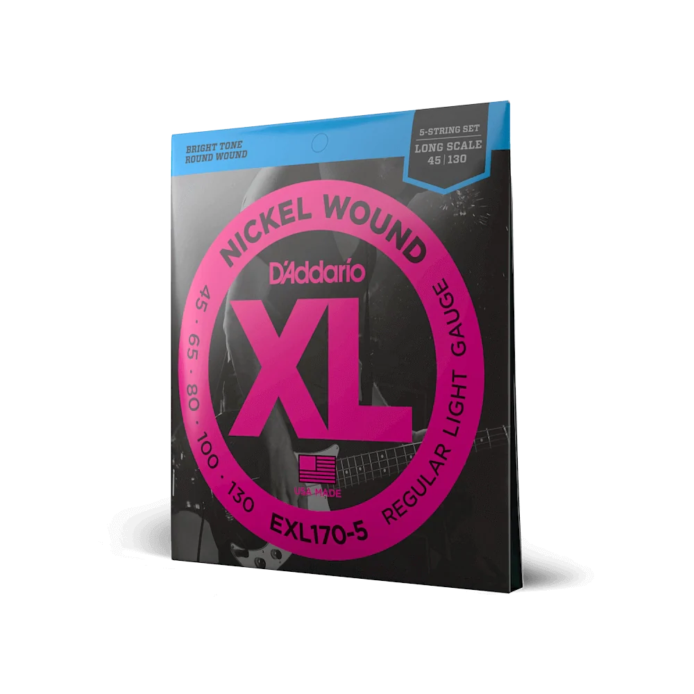 D'Addario 45-130 Regular Light Long Scale 5-String Bass Strings EXL170-5