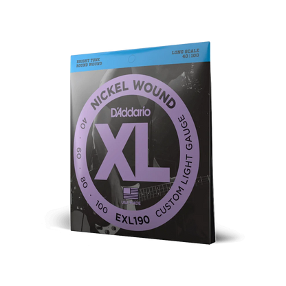D'Addario 40-100 Custom Light Long Scale Bass Strings EXL190
