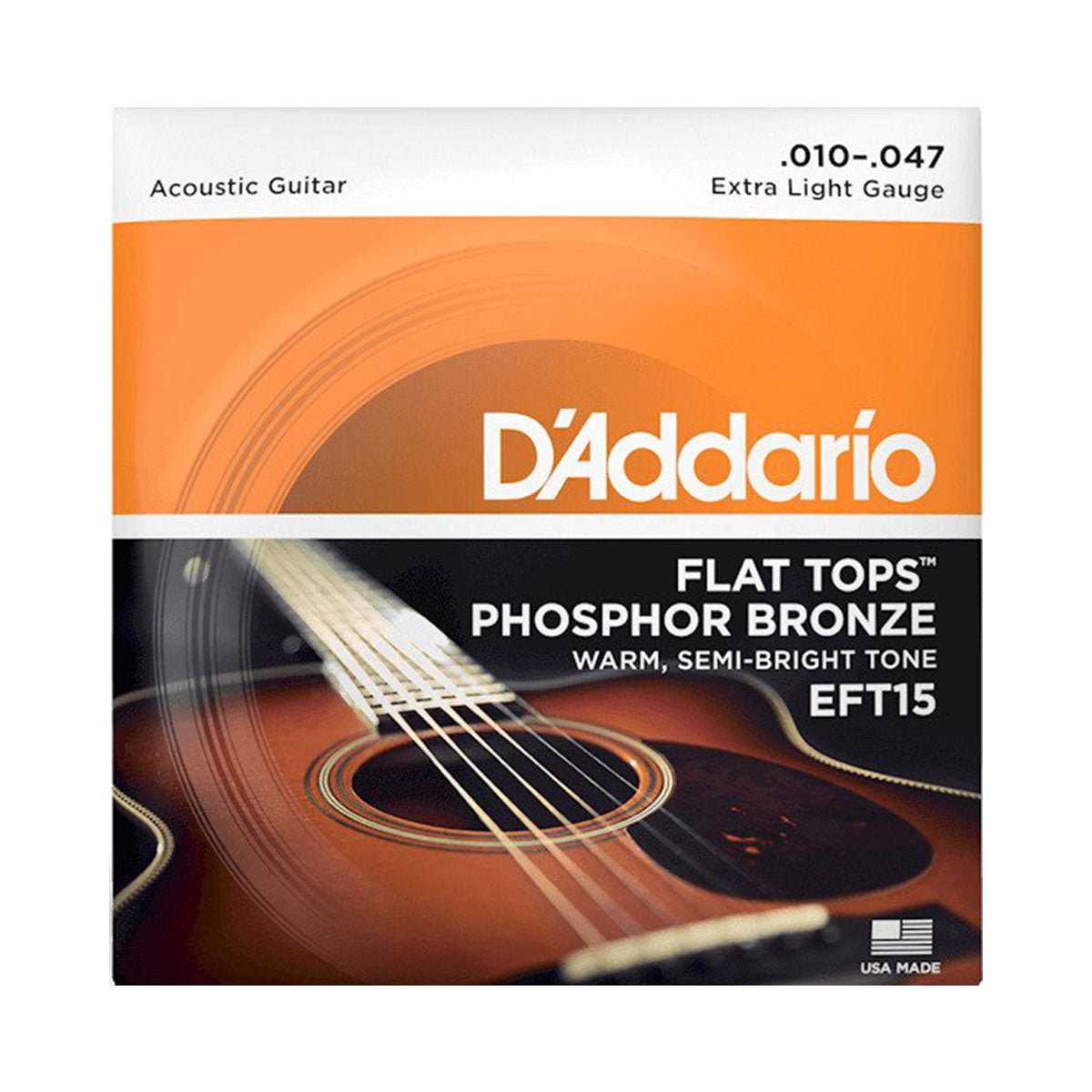 D’Addario EFT15 10-47 Flat Tops Extra Light Acoustic Guitar Strings