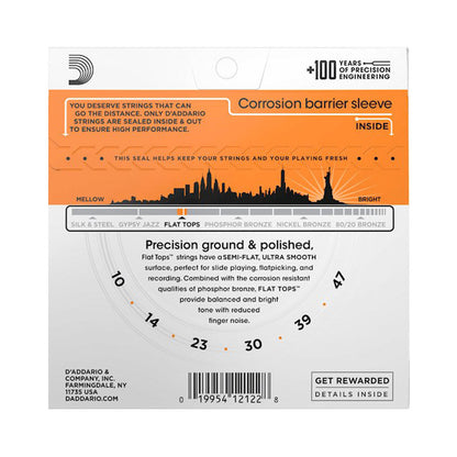 D’Addario EFT15 10-47 Flat Tops Extra Light Acoustic Guitar Strings