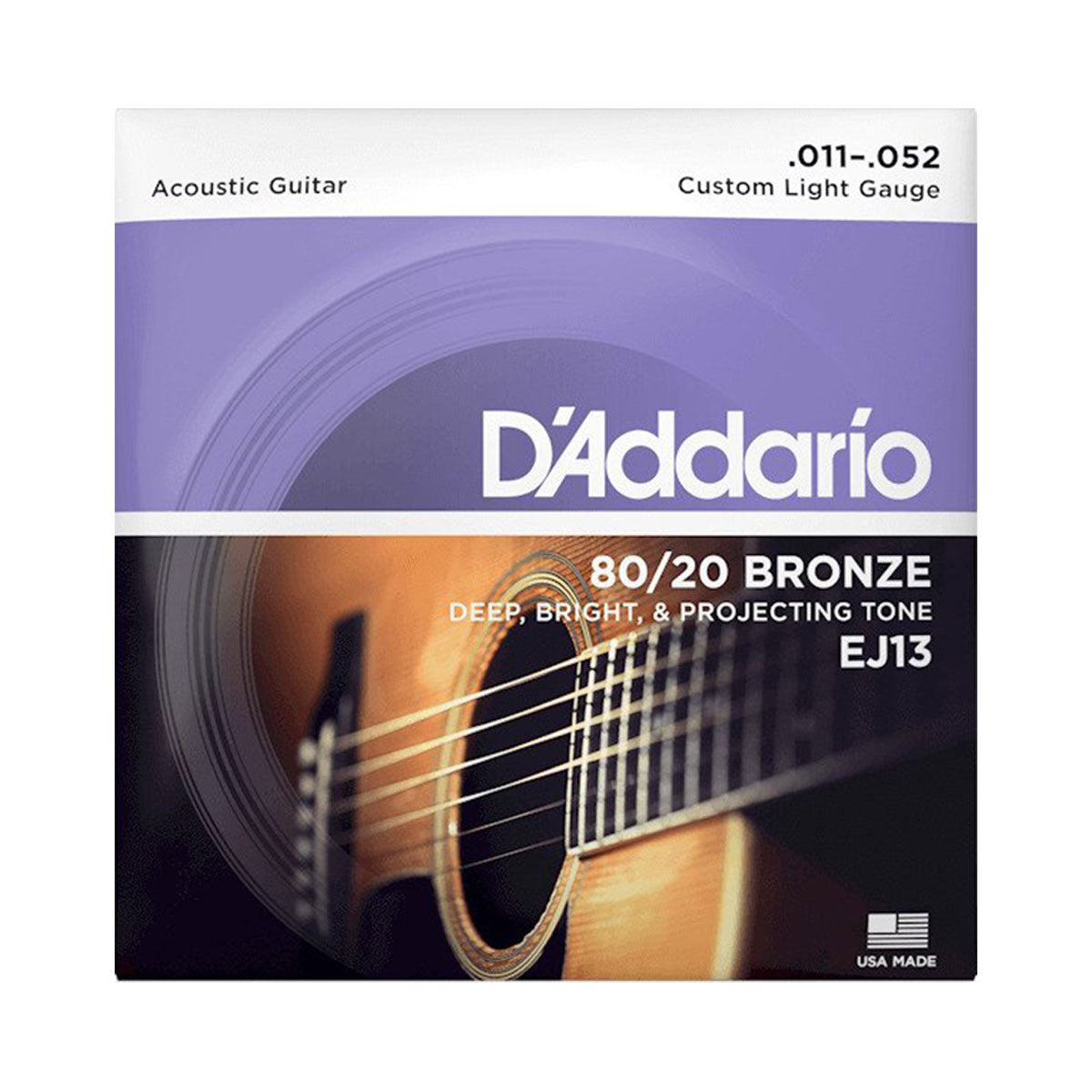 D’addario EJ13 11-52 Custom Light Acoustic Guitar Strings
