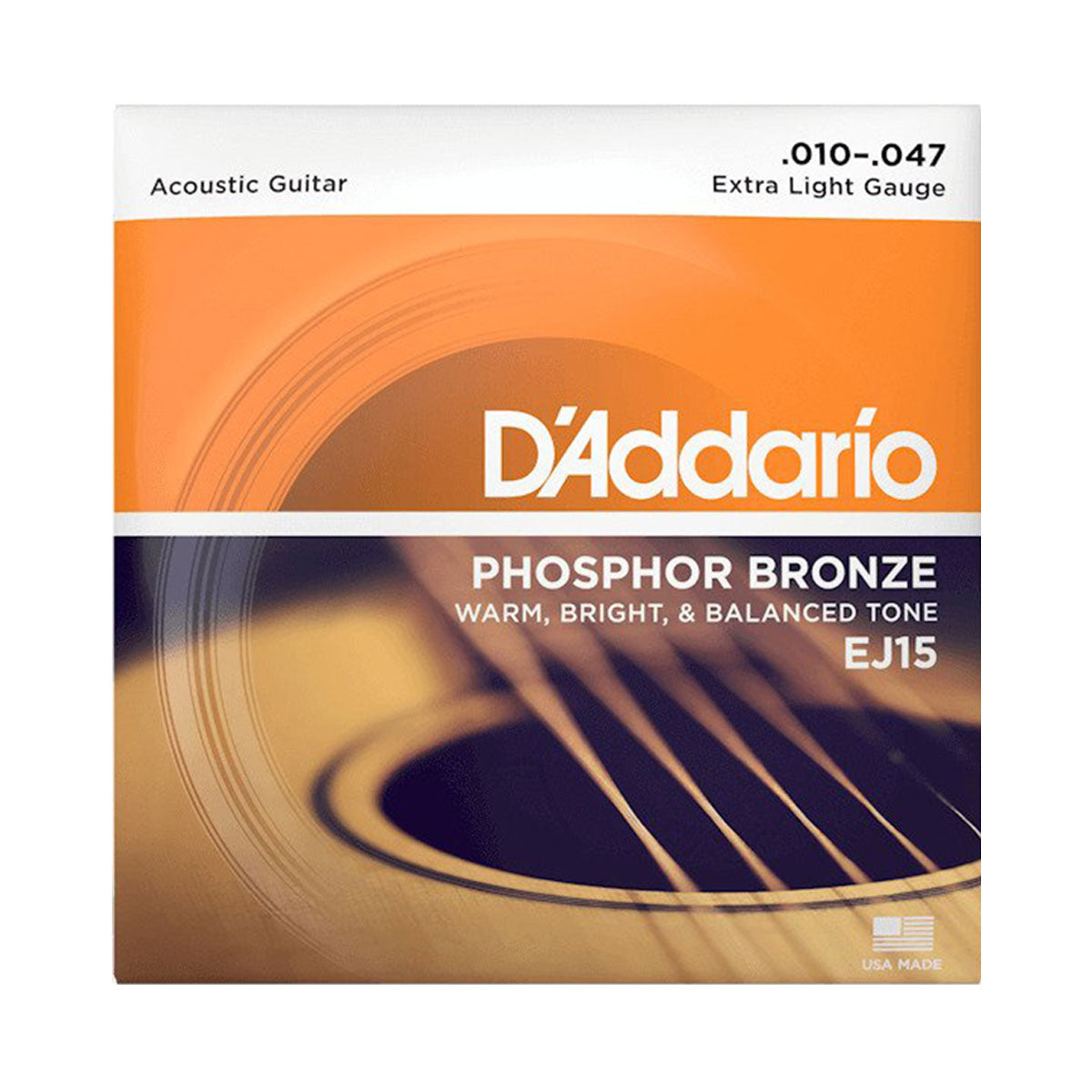 D’Addario EJ15 10-47 Phosphor Bronze Extra Light Acoustic Guitar Strings