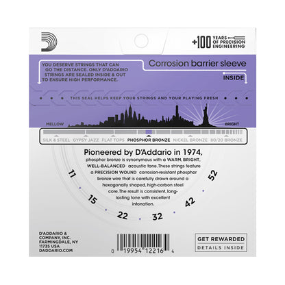 D’addario EJ26 11-52 Light Acoustic Guitar Strings