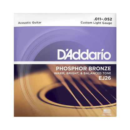 D’addario EJ26 11-52 Light Acoustic Guitar Strings