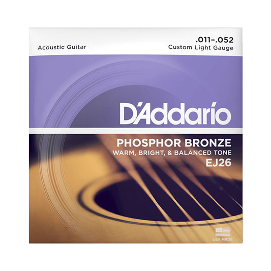 D’addario EJ26 11-52 Light Acoustic Guitar Strings