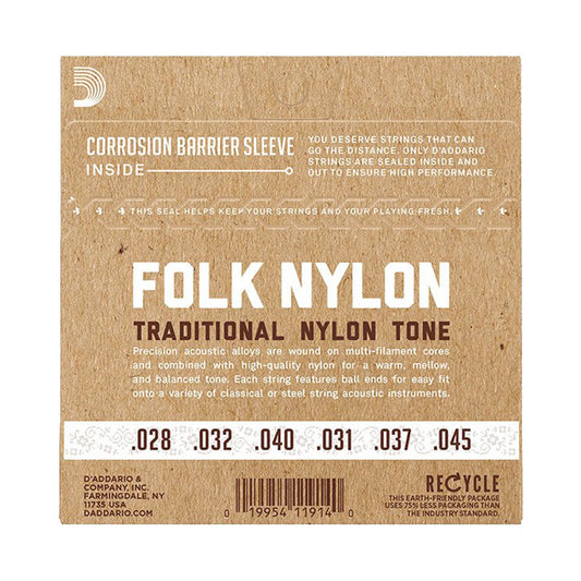 D’addario EJ32C Normal Tension Ball End Silver-Wound/Clear Nylon Classical Guitar Strings