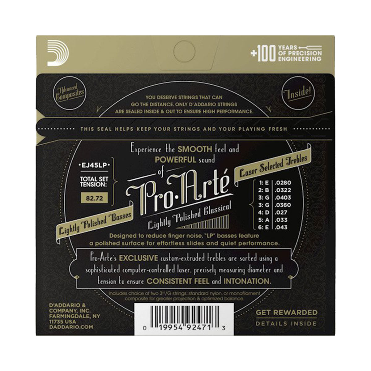 D’Addario EJ45LP Pro-Arte Normal Tension Lightly Polished Classic Guitar Strings