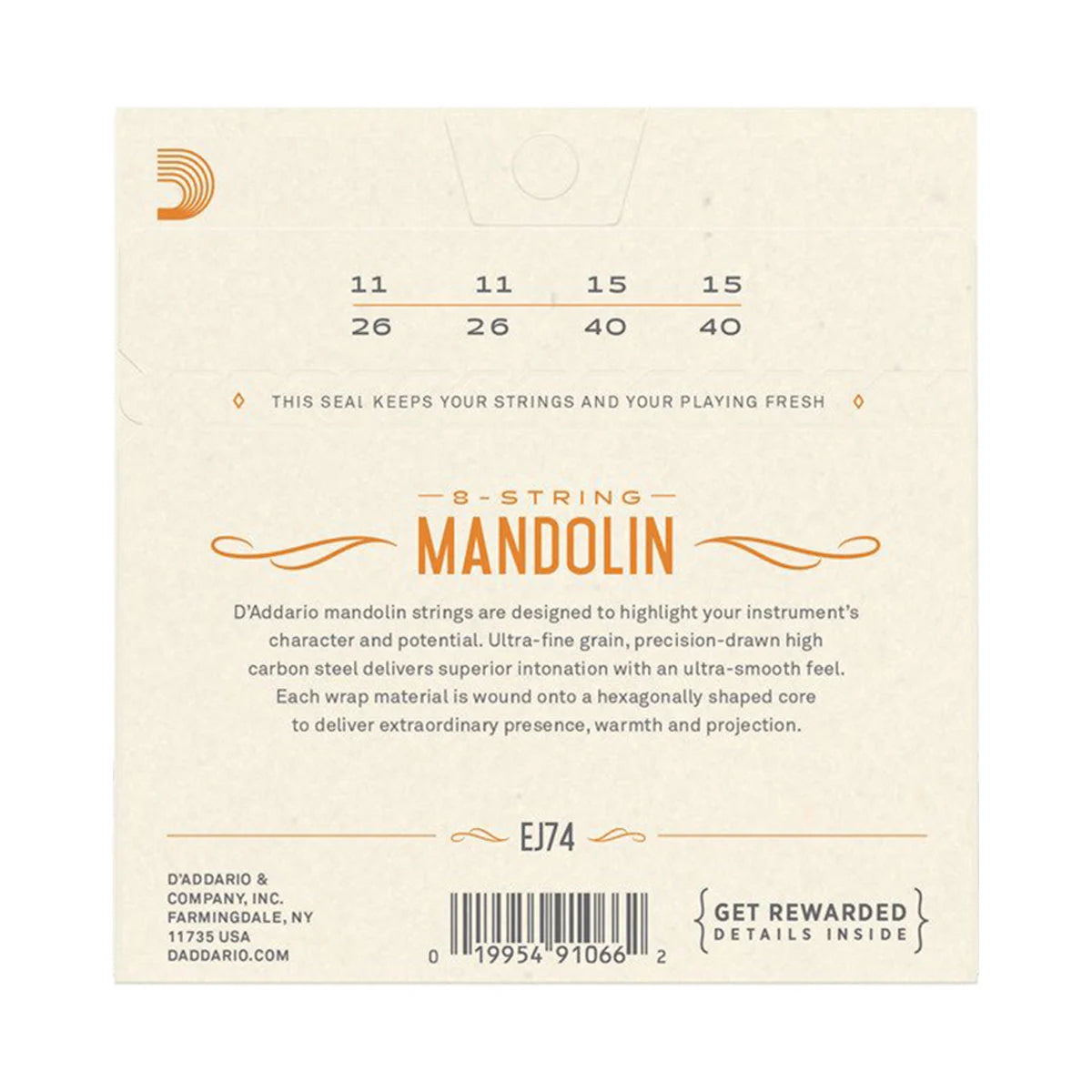 D’Addario EJ74 Phosphor Bronze Medium Mandolin Strings