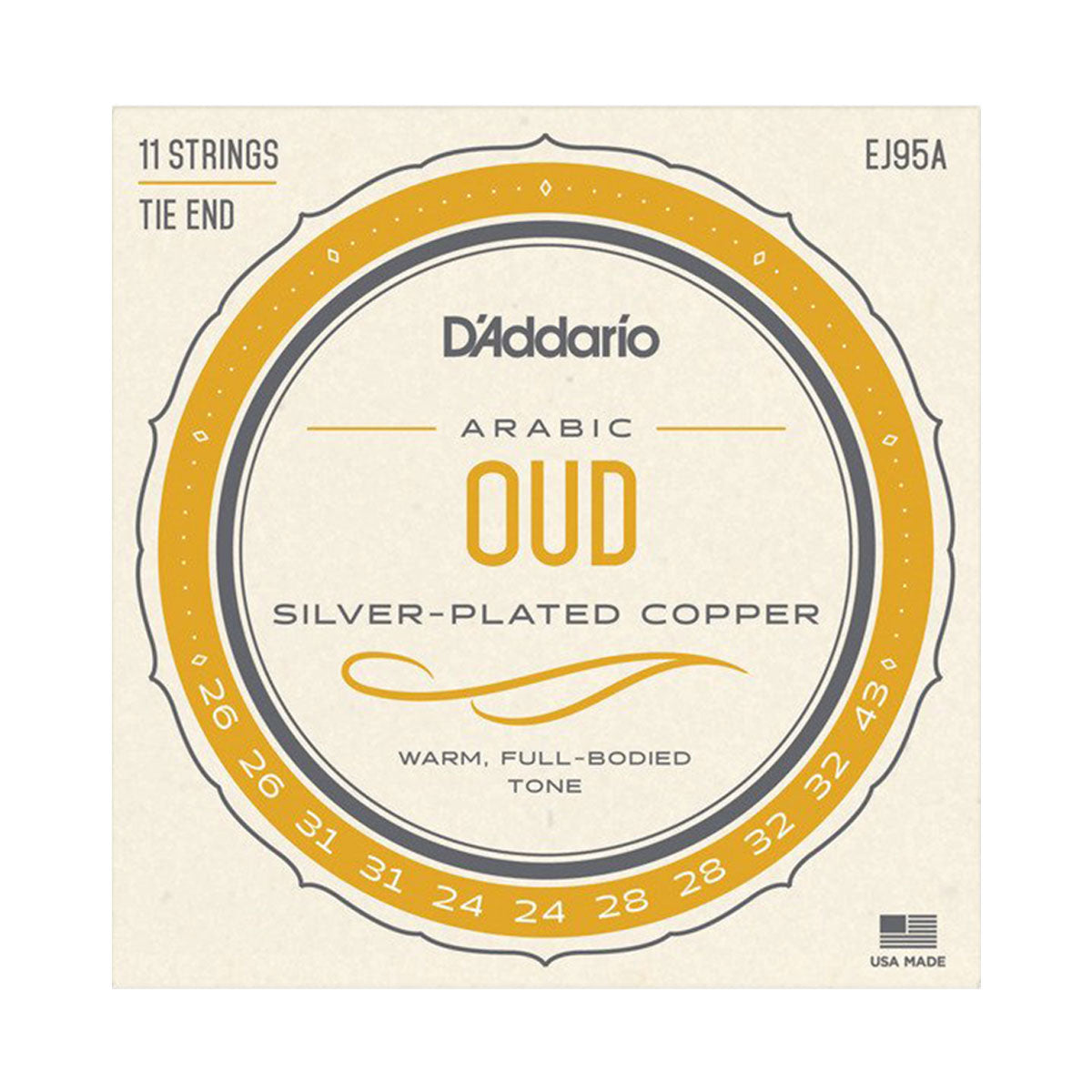 D'Addario Oud Normal Tension 11-String Set for Arabic Tuning EJ95A