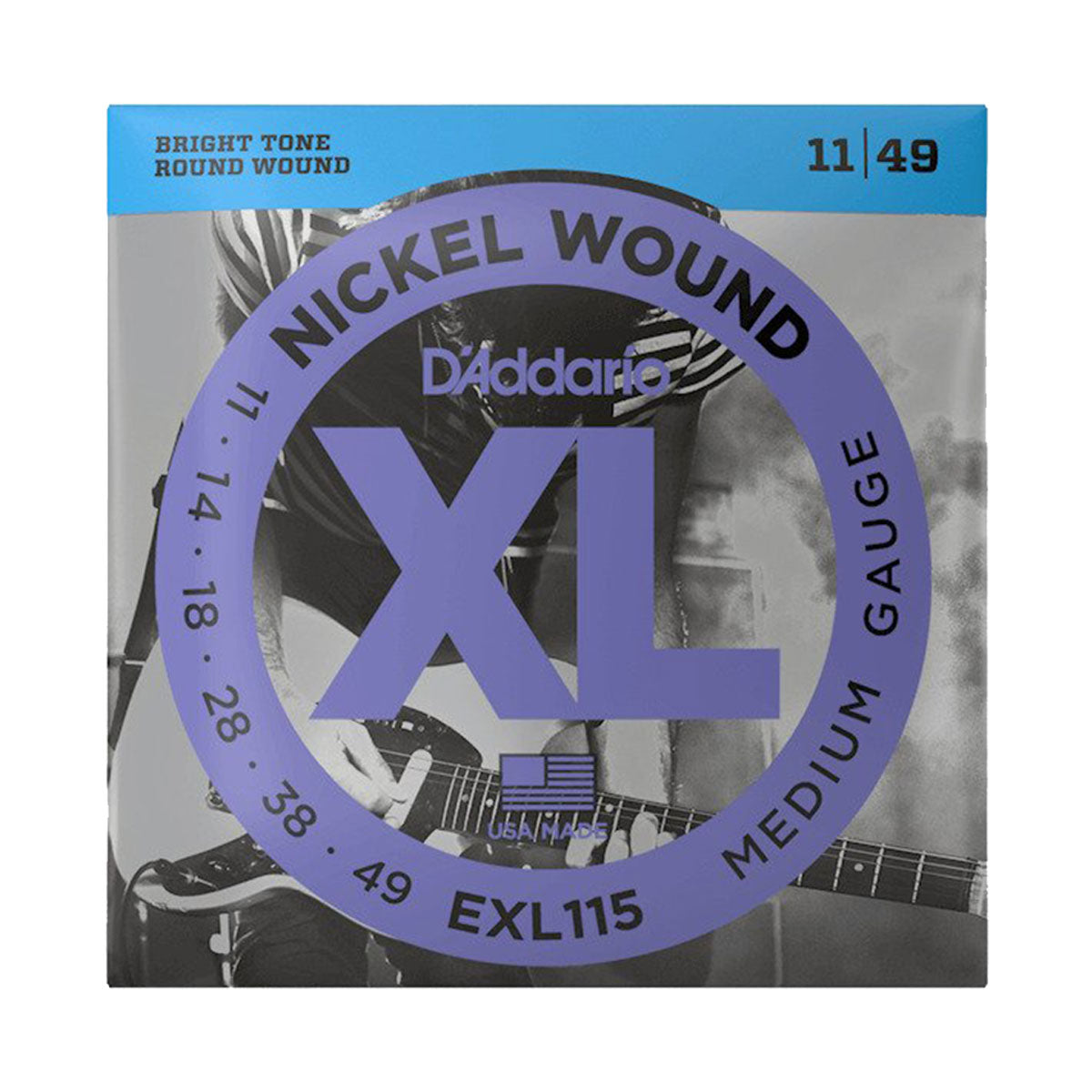 D’addario EXL115 11-49 Medium Electric Guitar Strings
