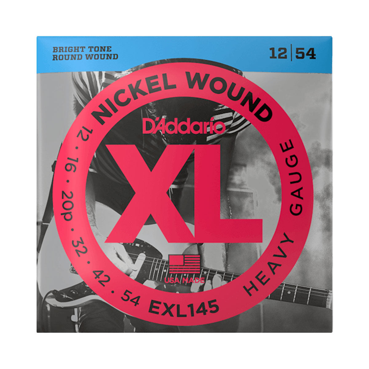 D’addario EXL145 12-54 Heavy Plain 3rd Electric Guitar Strings