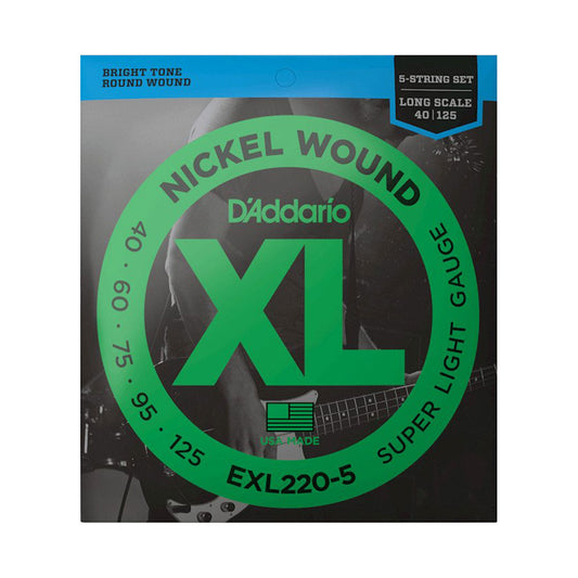 D’addario EXL220-5 40-125 5-String Super Light Long Scale Bass Strings