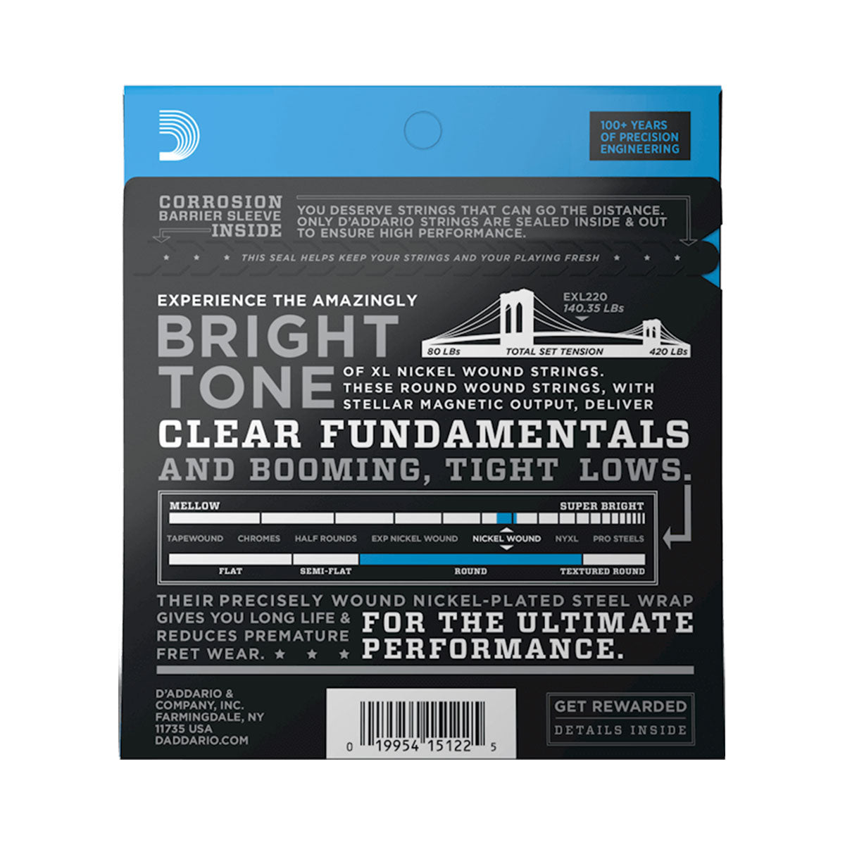 D’addario EXL220 40-95 Super Light Long Scale Bass Strings