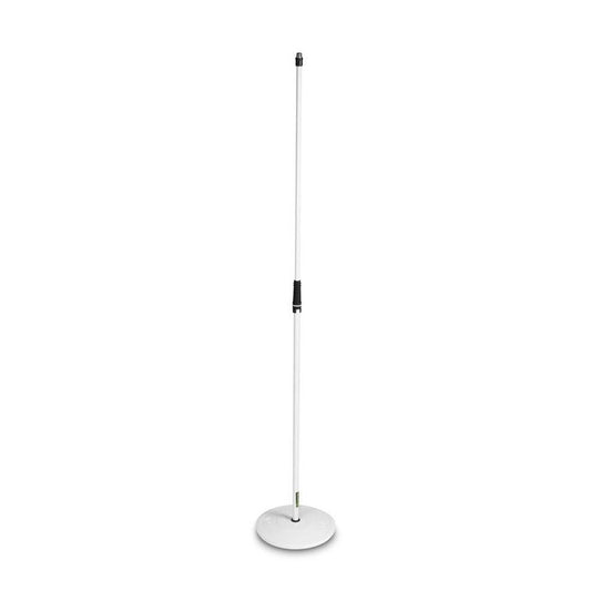 Gravity Microphone Stand with Round Base, White