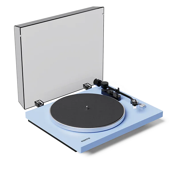 Kanto OBI3 Turntable with Bluetooth 5.3, Preamp, and Pitch Control, Ice Blue