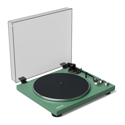 Kanto OBI3 Turntable with Bluetooth 5.3, Preamp, and Pitch Control, Matte Green