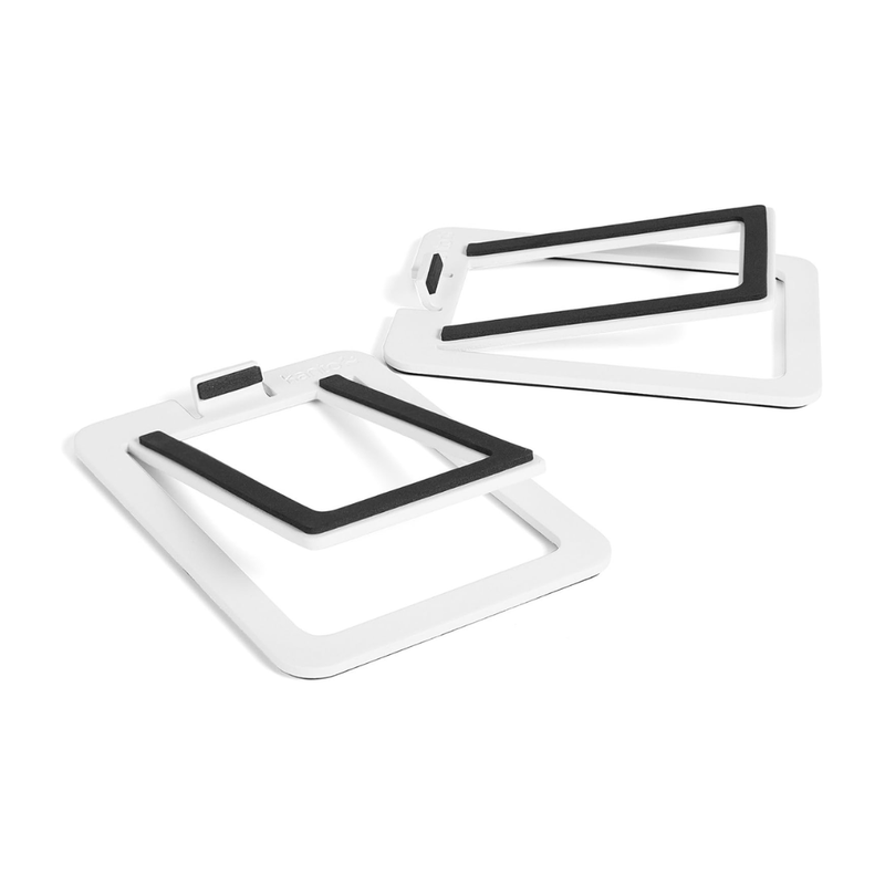 Kanto S2 Tilted Desktop Speaker Stands for Small Speakers, White (Sold in Pairs)