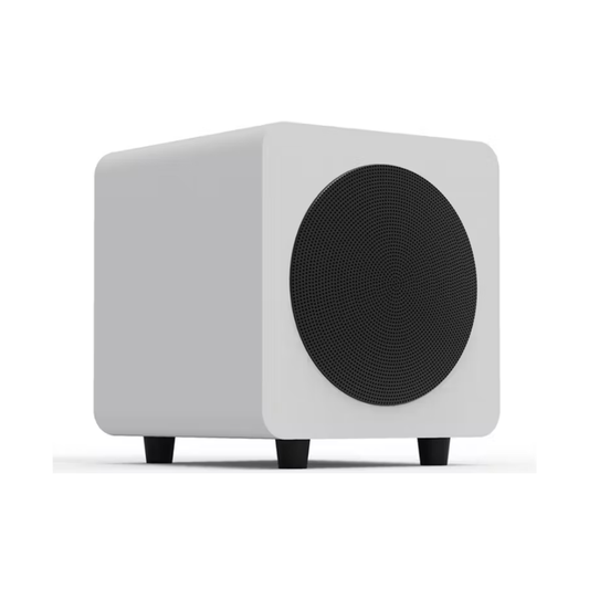 Kanto SUB6 Sealed Powered Subwoofer, 200W Peak Power, 6" Woofer, Vinyl, Type C and Type G Power Cords, Matte White