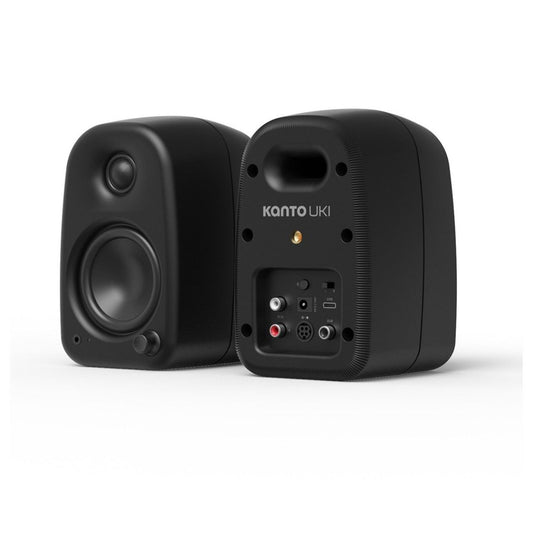 Kanto UKI 100W Desktop Speakers with Bluetooth, USB-C, Headphone out, Onyx (Matte Black), Sold in Pairs