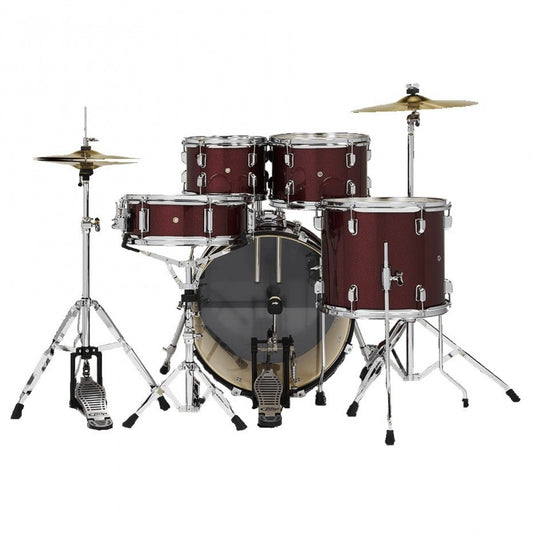 PDP CENTERstage 5-Piece Complete Drum Kit 22", Ruby Red Sparkle (Hardware, Cymbals & Throne)