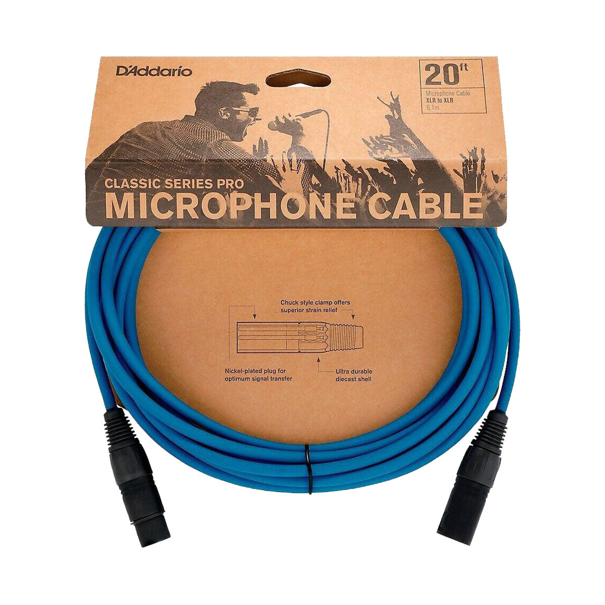 D'Addario PW-CPMIC-20 Microphone Cable, Blue