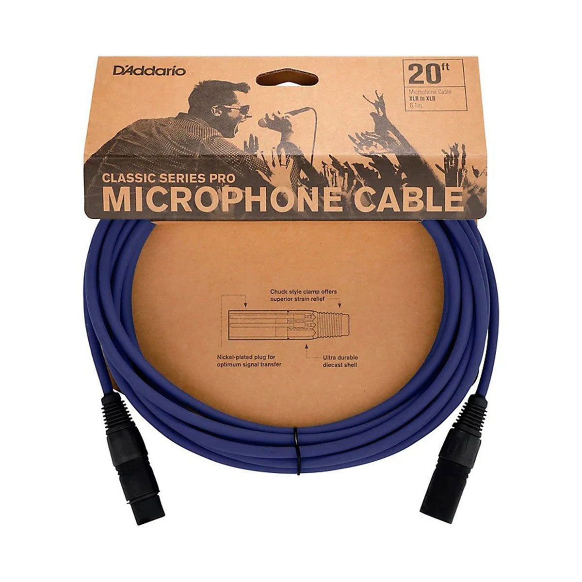 D'Addario PW-CPMIC-20 Microphone Cable, Dark Blue