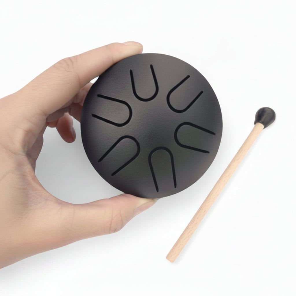 Black TM6-3 Steel Tongue Drum – 3 Inch 6 Notes