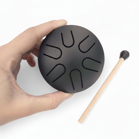 Black TM6-3 Steel Tongue Drum – 3 Inch 6 Notes