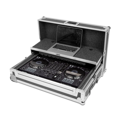 UDG Ultimate Flight Case Multi Format Plus (Laptop Shelf, Trolley + Wheels), XXL, Black
