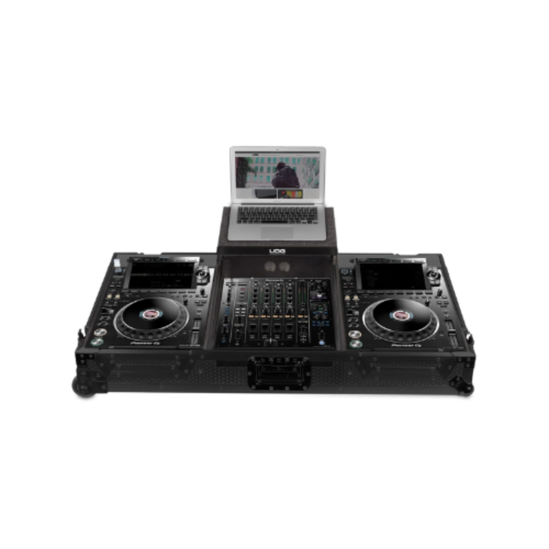 UDG Ultimate Flight Case Set Pioneer CDJ-3000 / A9, (Laptop Shelf + Wheels), Black